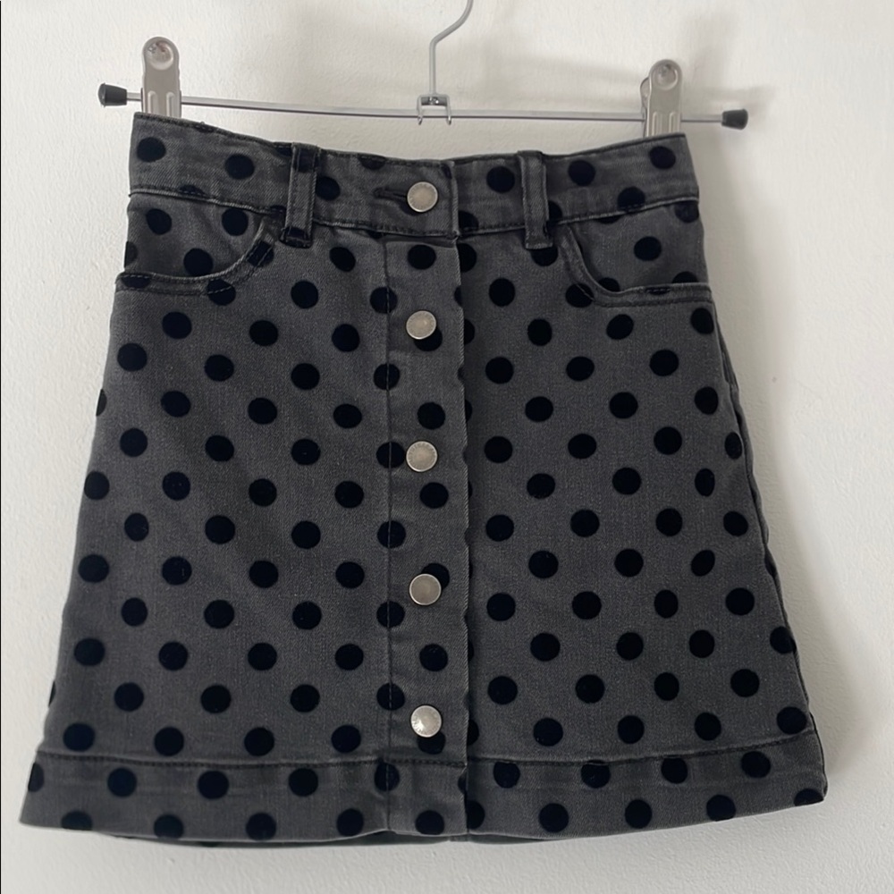Designer Stella McCartney Black Polka Dot Mini Skirt 4-5 Years